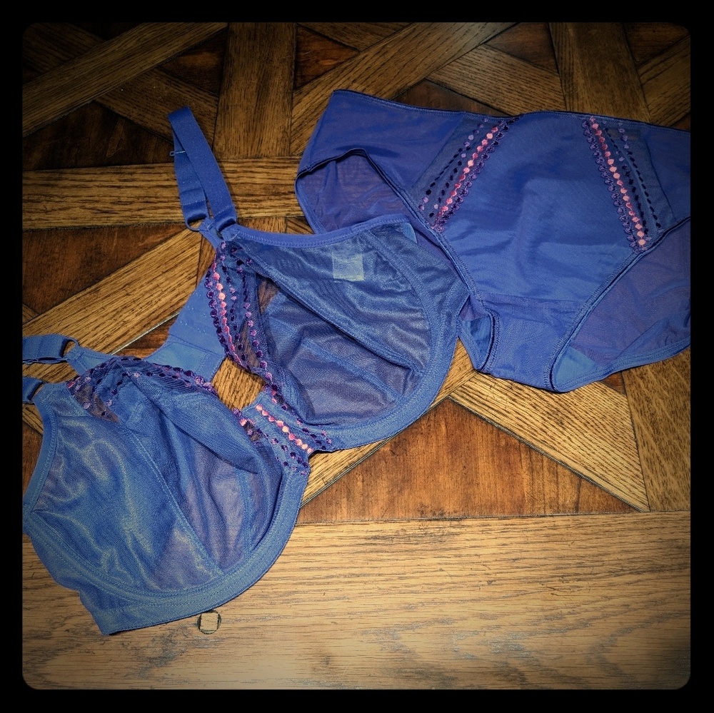Elomi Purple Matilda Bra and Panty Set